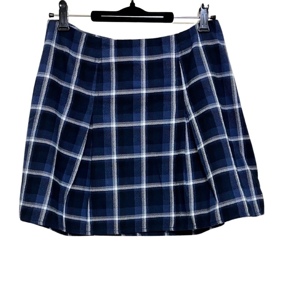 Preppy Plaid Pleated Mini Schoolgirl Style Blue & White Skirt – Bethany Mota, L